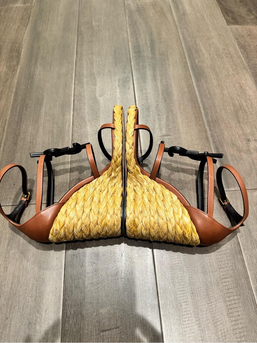 Saint Laurent YSL Cassandra Espadrille Wedge Sandals - Picture 3 of 6